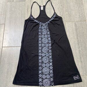 Billa Bong Sleeveless Racerback Tank Dress Beach Cover Up Black Size Large